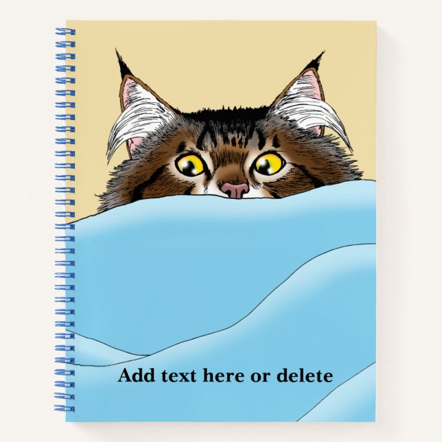 Funny Playful Yellow Tabby Cat Morning Humour Notebook (Front)