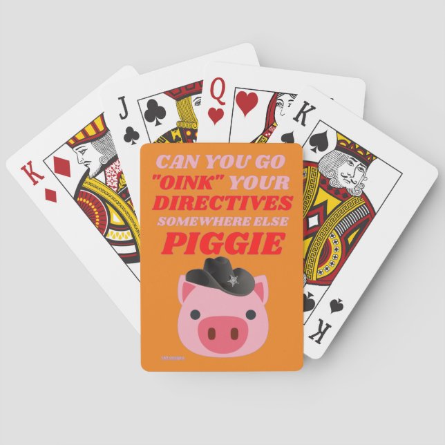 funny playing cards  "OINK PGGIE" (Back)