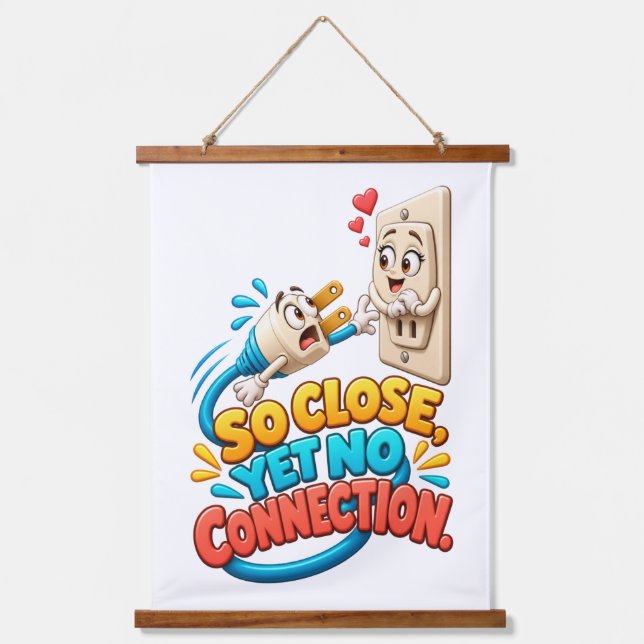 Funny Plug and Socket Humour Hanging Tapestry (Front)
