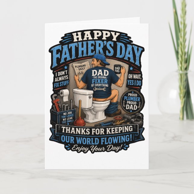 Funny Plumber Dad Father’s Day Card (Front)