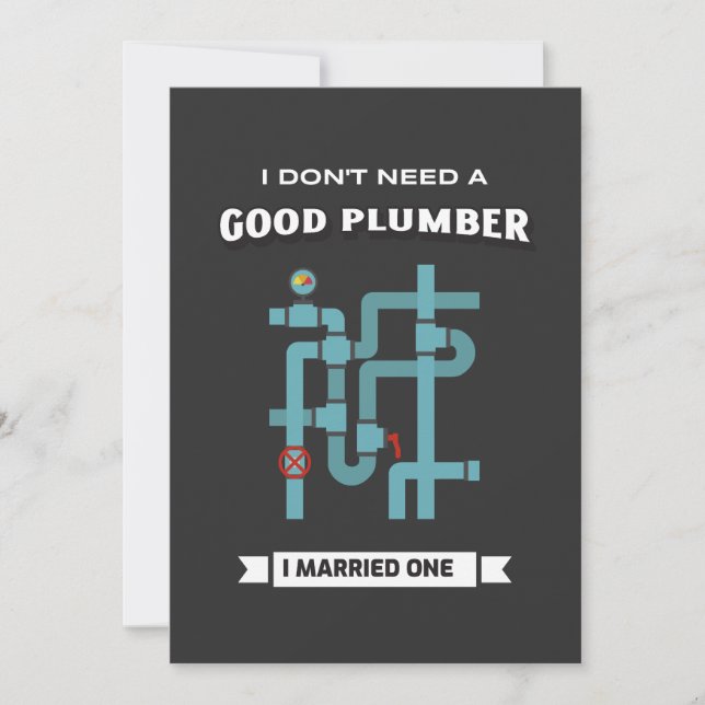 Funny Plumber Holiday Card (Front)