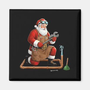 Funny Plumber Santa Christmas Graphic  Magnet