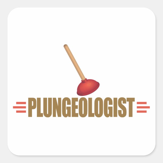 Funny Plumber Square Sticker (Front)