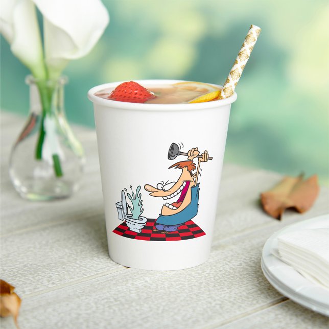 Funny Plumber Unblocking A Toilet Paper Cups (Creator Uploaded)