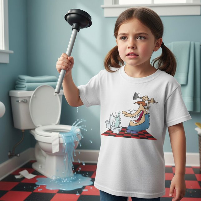 Funny Plumber Unblocking A Toilet T-Shirt (Creator Uploaded)