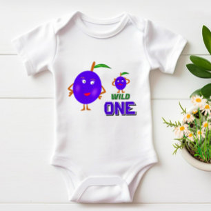 Funny plums baby bodysuit