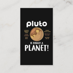 Funny Pluto Planet Facts Science Astronomy Humour Business Card
