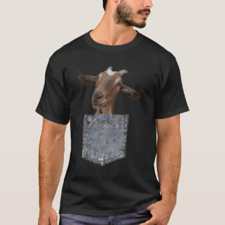 Funny Pocket Animal Peeking Baby Goat T-Shirt