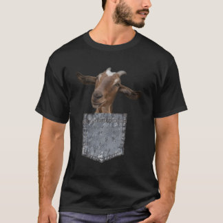 Funny Pocket Animal Peeking Baby Goat T-Shirt