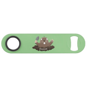 Funny pocket gopher digging cartoon illustration