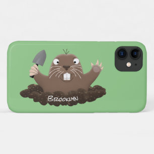 Funny pocket gopher digging cartoon illustration Case-Mate iPhone case