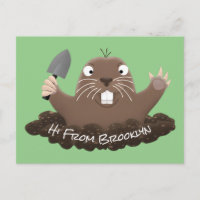 Funny pocket gopher digging cartoon illustration