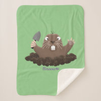 Funny pocket gopher digging cartoon illustration