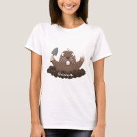 Funny pocket gopher digging cartoon illustration 