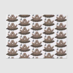 Funny pocket gopher digging cartoon illustration tissue paper