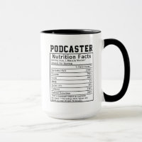 Funny Podcaster Nutrition Facts Employee Staff 