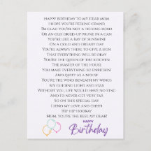 Funny Poem for Mum Birthday