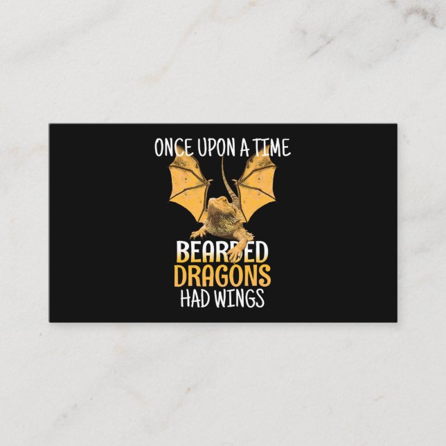 Funny Pogona Once Upon A Time Bearded Dragons Had  Business Card (Front)