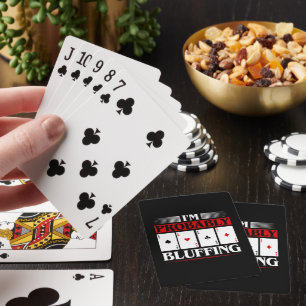Funny poker bluffing word art  playing cards