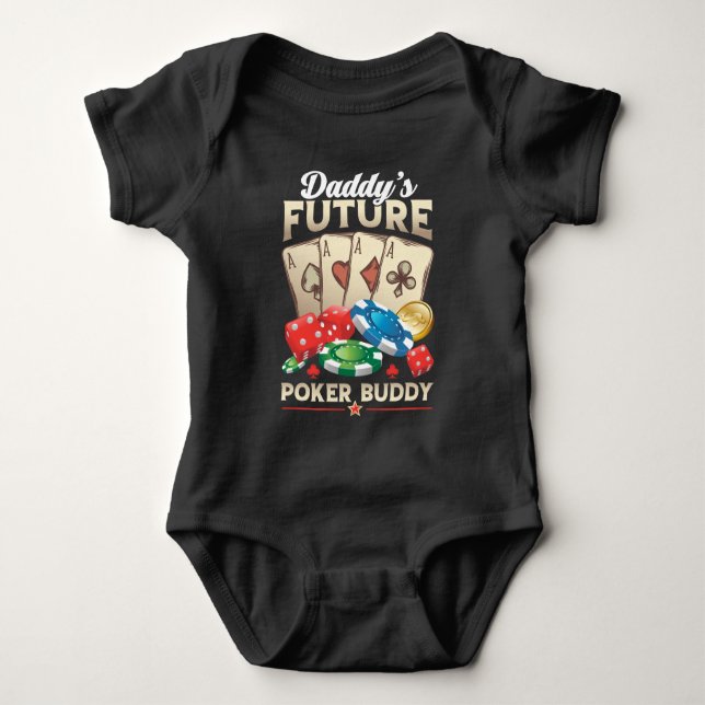 funny poker buddy Daddy word art Baby Bodysuit (Front)