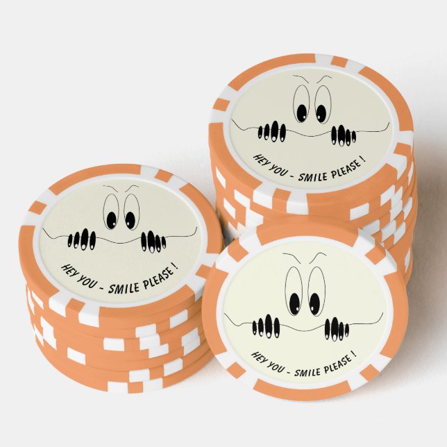 Funny Poker Chips with Playful Curious Eyes (Stack)