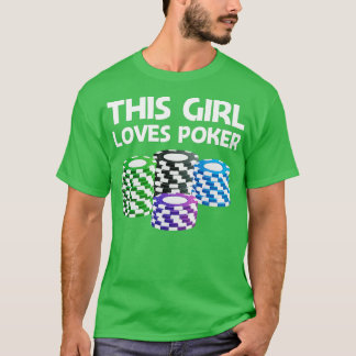 Funny Poker Designs For Girls Kids Casino Card Gam T-Shirt