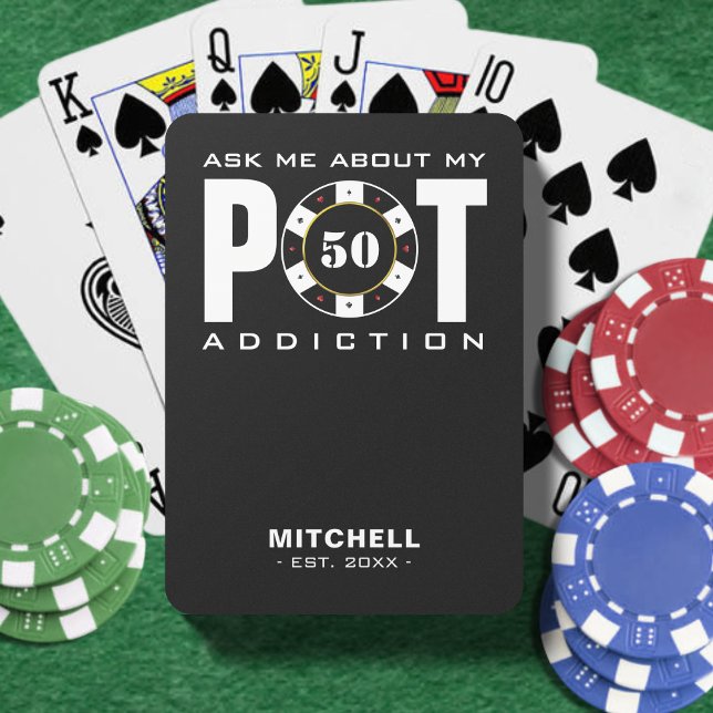 Funny Poker Humour Ask Me About My Pot Addiction Playing Cards (Funny Poker Humor Ask Me About My Pot Addiction Poker Cards
)
