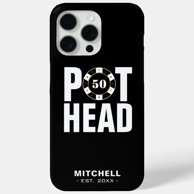 Funny Poker Humour Pot Head Case-Mate iPhone Case (Back)