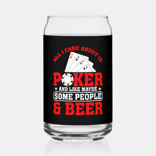 Funny poker people beer gambling Casino Can Glass