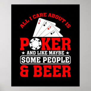 Funny poker people beer word art poster