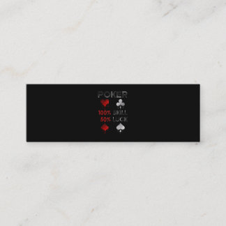 Funny Poker | Poker 100% Skill And 50% Luck Mini Business Card