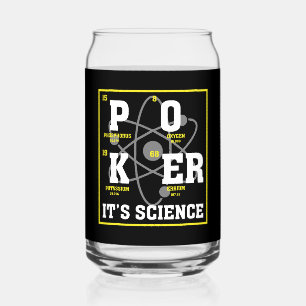 Funny poker science word art gambling casino can glass