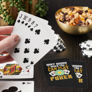 Funny poker work word art playing cards