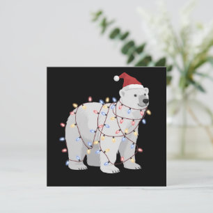 Funny Polar Bear Christmas Animal Lights Lover  Holiday Card