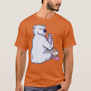 Funny Polar Bear Eating Unicorn Rainbow Guts Humou T-Shirt