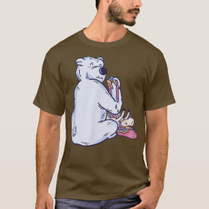Funny Polar Bear Eating Unicorn Rainbow Guts Humou T-Shirt