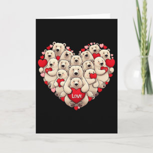 Funny Polar Bear Heart Valentine Polar Bear Womens Card