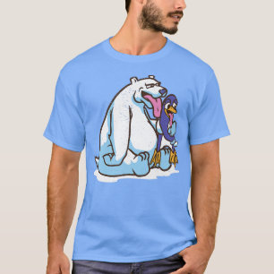 Funny Polar Bear Licks Penguin Ice Cream Polar Bea T-Shirt