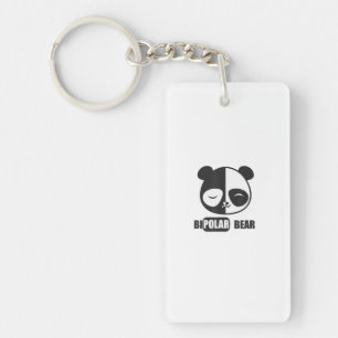Funny Polar Bear Painting For Animal Lover Key Ring