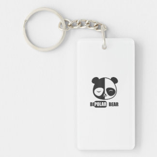 Funny Polar Bear Painting For Animal Lover Key Ring