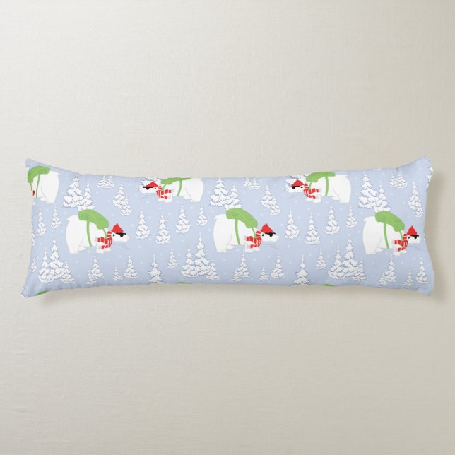 funny polar bear santa body cushion (Front)