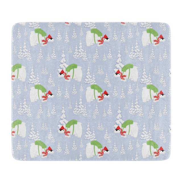 funny polar bear santa cutting board (Front)