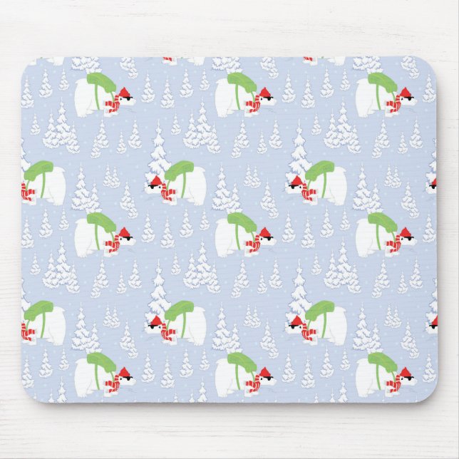 funny polar bear santa mouse pad (Front)