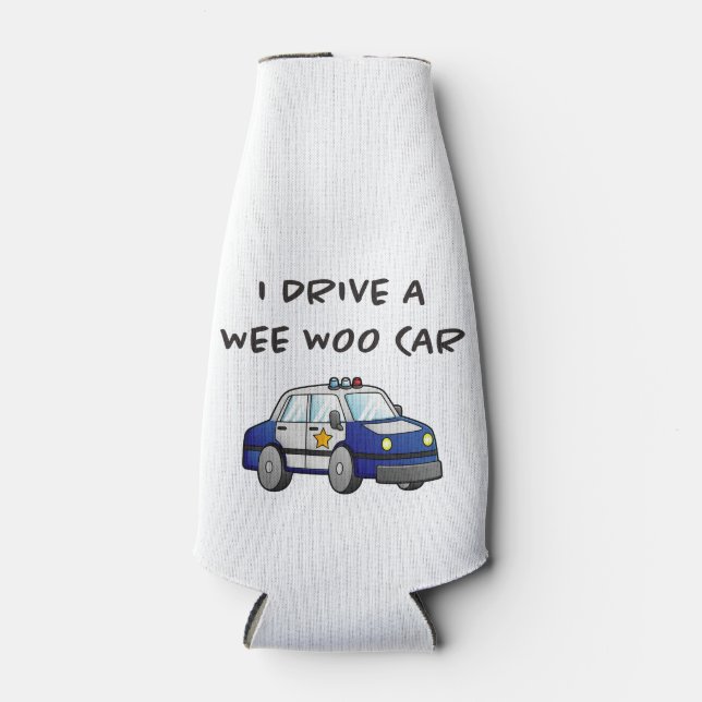 Funny Police Car Bottle Cooler (Front)