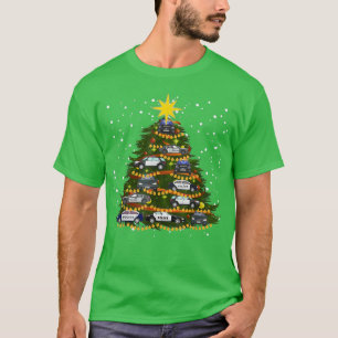 Funny Police Car Christmas Tree Costume Police  T-Shirt