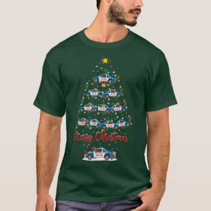 Funny Police Car Matching Santa Police Car Christm T-Shirt