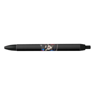 Funny Police Cat Driving Car Vintage Cat Meme Black Ink Pen