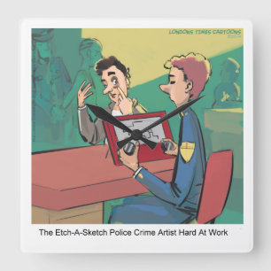 Funny Police Crime Sketch Artist Rick London Clock