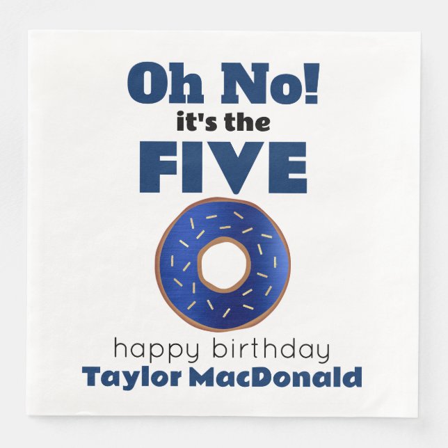Funny Police Doughnut 50th Birthday Napkin (Front)