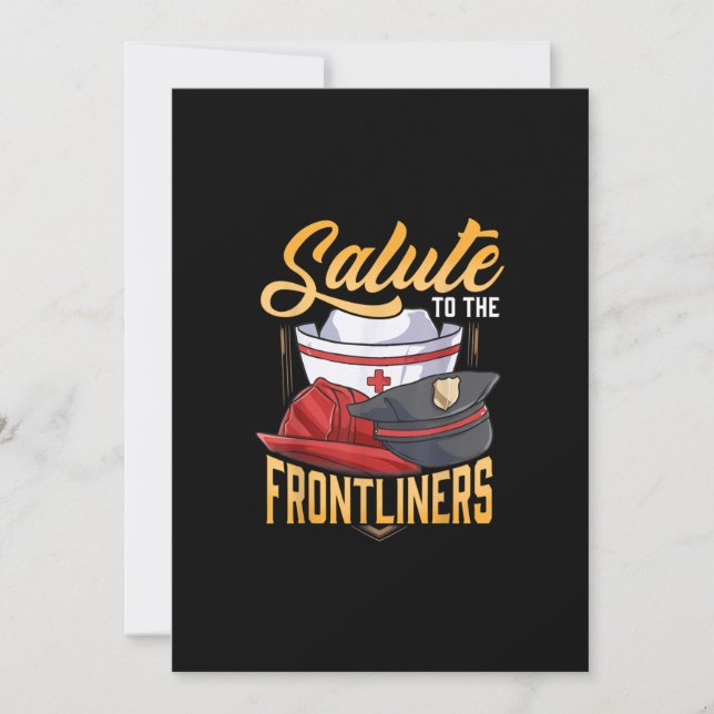Funny Police Firefighter Frontliner Nurse Gifts Holiday Card (Front)